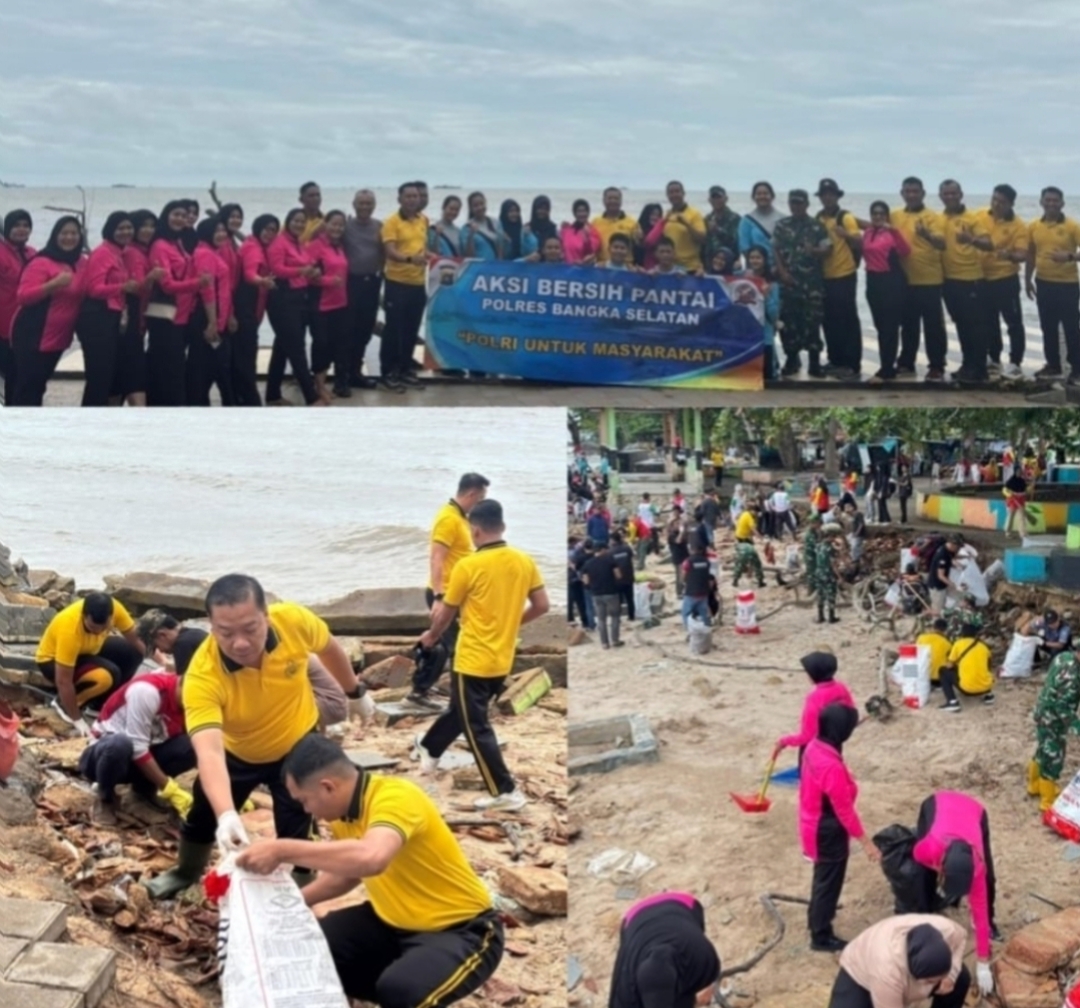 Tindak Lanjuti Arahan Presiden Prabowo, Polres Basel Gelar Aksi Bersih Pantai 1 IMG 0755 0864