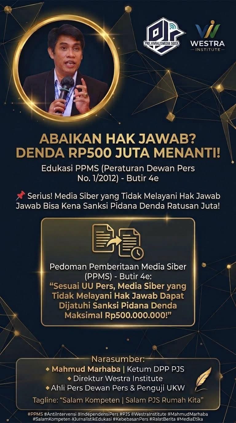 Awas! Abaikan Hak Jawab, Media Siber Bisa Kena Sanksi Denda Rp500 Juta! 1 IMG 20260911 WA0221